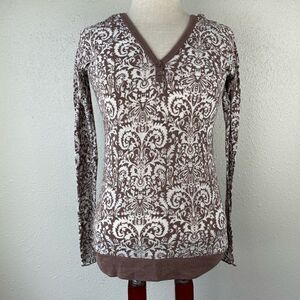 Maurices Paisley V-Neck Hoodie Size S EUC